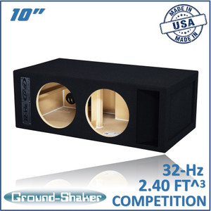 black 10" dual competition 32-hz ported sub box black 10" dual competition 32-hz ported sub box