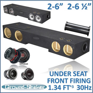 black 2-6” subwoofers & 2-6 ½” ported box, fits extended & crew-cab trucks
