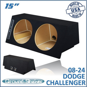 08-24 Dodge Challenger Black 15" Dual Sealed Subwoofer Box