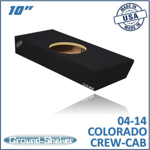 black single 10" sealed sub box, fits 04-14 chevy colorado crew-cab black single 10" sealed sub box, fits 04-14 chevy colorado crew-cab