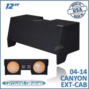 04-14 GMC Canyon Ext-Cab Black 12" Dual Sealed Subwoofer Box