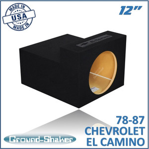black 12" single sealed sub box, fits 78-87 chevy el camino black 12" single sealed sub box, fits 78-87 chevy el camino