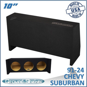 black 10" triple sealed sub box, fits 91-24 chevy suburban (w/3rd row seat)