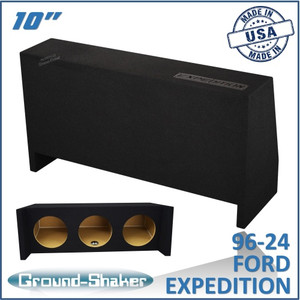 black 10" triple sealed sub box, fits 96-24 ford expedition (w/3rd row seat)