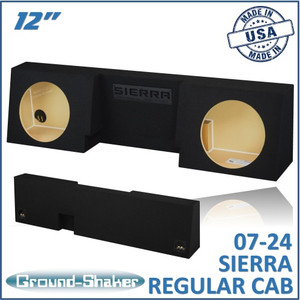 black 12" dual sealed sub box, fits 07-24 gmc sierra regular-cab black 12" dual sealed sub box, fits 07-24 gmc sierra regular-cab