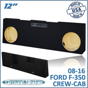 08-16 Ford F-350 Crew-Cab Black 12" Dual Sealed Subwoofer Box