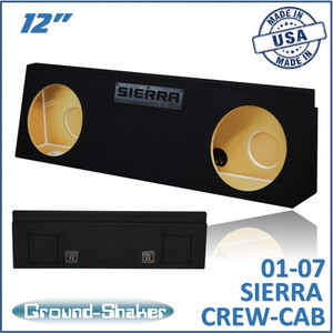 01-07 GMC Sierra Crew Cab Black 12" Dual Sealed Subwoofer Box