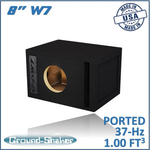 black 8" single ported w7 sub box black 8" single ported w7 sub box