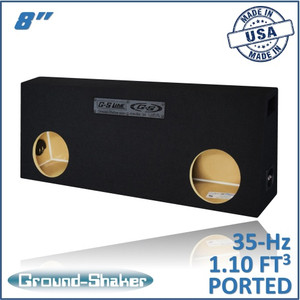 Regular Cab Trucks Black 8" Dual Ported Subwoofer Box