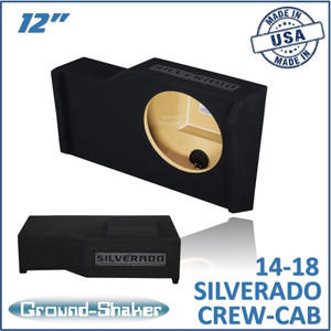 black 12" single sealed sub box, fits chevy 14-18 silverado crew-cab black 12" single sealed sub box, fits chevy 14-18 silverado crew-cab