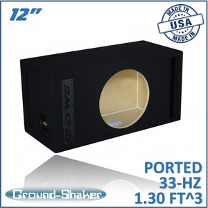 Ground Shaker GS-W6P112B Black 12" Single W6 Ported Subwoofer Box