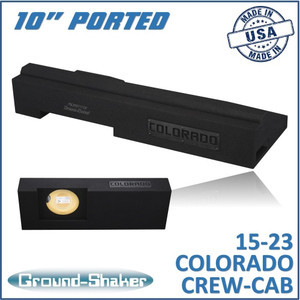 black 10" single ported sub box, fits 15-24 chevy colorado crew-cab black 10" single ported sub box, fits 15-24 chevy colorado crew-cab