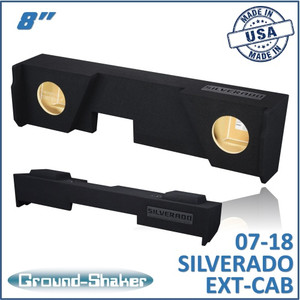black 8" dual sealed sub box, fits 07-18 chevy silverado extended cab black 8" dual sealed sub box, fits 07-18 chevy silverado extended cab