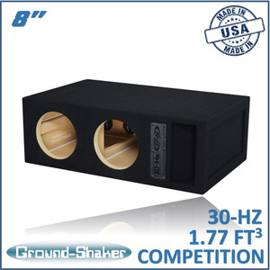 black 8" 30-hz dual competition ported sub box black 8" 30-hz dual competition ported sub box