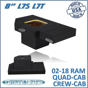 02-18 Dodge Ram 1500 Crew-Cab & Ext-Cab Black 8" Single Sealed Solobaric Subwoofer Box