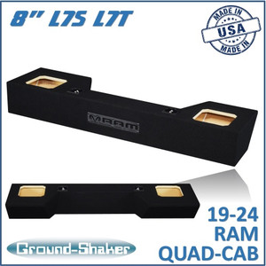 black 8" dual sealed solo-baric sub box, fits 19-24 dodge ram quad-cab