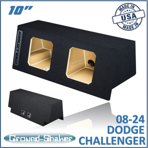 08-24 Dodge Challenger Black 10" Dual Sealed Solobaric Subwoofer Box