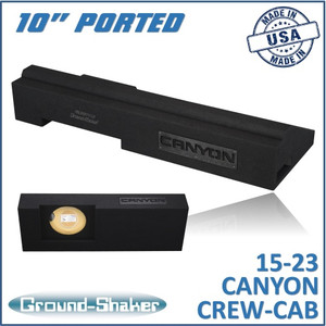 black 10" single ported sub box, fits 15-24 gmc canyon crew-cab black 10" single ported sub box, fits 15-24 gmc canyon crew-cab