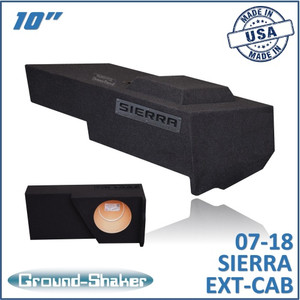 black 10" single sealed sub box, fits 07-18 gmc sierra extended cab black 10" single sealed sub box, fits 07-18 gmc sierra extended cab