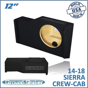 14-18 GMC Sierra Crew-Cab Black 12" Single Sealed Subwoofer Box