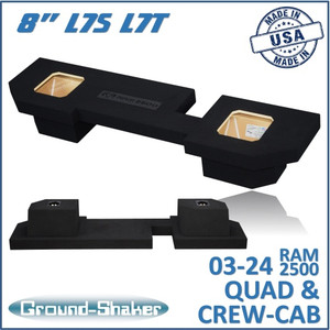 black 8" dual sealed solobaric sub box, fits 03-24 dodge ram 2500/3500 crew-cab & ext-cab black 8" dual sealed solobaric sub box, fits 03-24 dodge ram 2500/3500 crew-cab & ext-cab