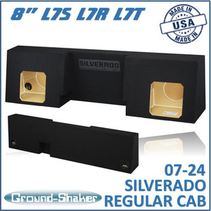 black 8" dual sealed solo-baric sub box, fits 07-24 chevy silverado regular-cab black 8" dual sealed solo-baric sub box, fits 07-24 chevy silverado regular-cab