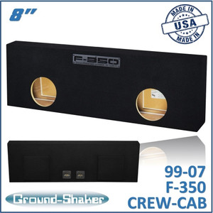 black 8” dual sealed sub box, fits 99-07 ford f-350 crew-cab
