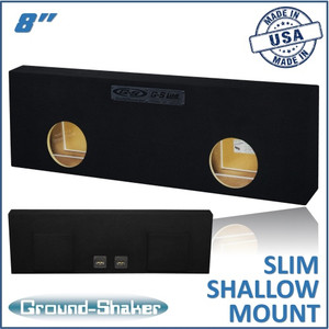 Ground Shaker GS-STS28B Black 8” Dual Sealed Slim / Shallow Mount Subwoofer Box