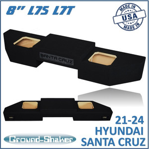 black 8" dual sealed solo-baric sub box, fits 21-24 hyundai santa cruz