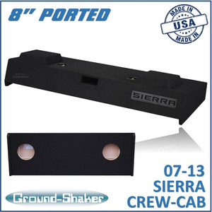 black 8" dual ported sub box, fits 07-13 gmc sierra crew-cab black 8" dual ported sub box, fits 07-13 gmc sierra crew-cab