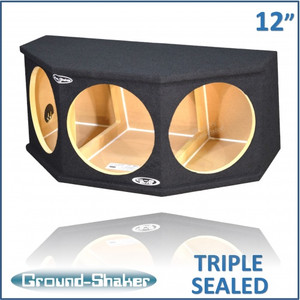 Ground Shaker GS-HB3D12B Black 12" Triple Sealed Subs Box
