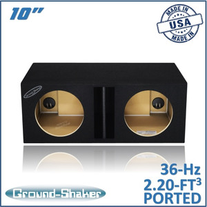 black 10" dual center-ported sub box black 10" dual center-ported sub box