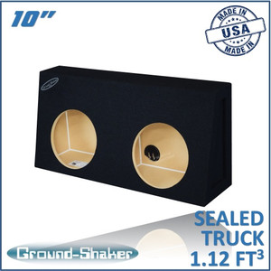 Ground Shaker GS-ST210B Black 10" Dual Sealed Truck Subwoofer Box