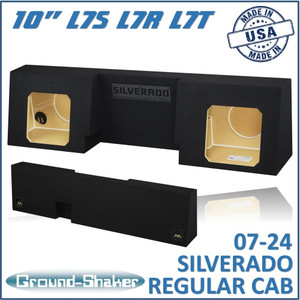 black 10" dual sealed solo-baric sub box, fits chevy silverado regular-cab 07-24 black 10" dual sealed solo-baric sub box, fits chevy silverado regular-cab 07-24