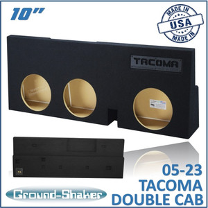black 10" triple sealed sub box, fits 05-23 toyota tacoma double-cab black 10" triple sealed sub box, fits 05-23 toyota tacoma double-cab