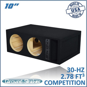 Ground Shaker GS-30HZ210B Black 10" 30-hz Dual Competition Ported Subwoofer Box