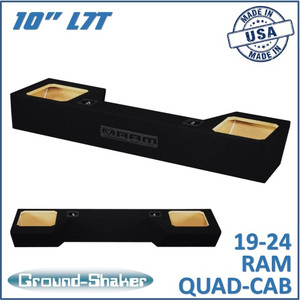 black 10" dual sealed l7t sub box, fits 19-24 dodge ram quad-cab black 10" dual sealed l7t sub box, fits 19-24 dodge ram quad-cab