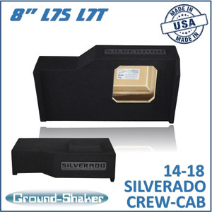 black 8" single sealed solobaric sub box, fits chevy 14-18 silverado crew-cab black 8" single sealed solobaric sub box, fits chevy 14-18 silverado crew-cab