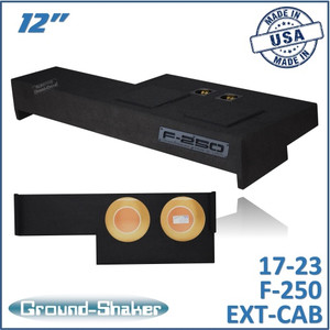 black 12" dual sealed sub box, fits 17-23 ford f-250 ext-cab black 12" dual sealed sub box, fits 17-23 ford f-250 ext-cab