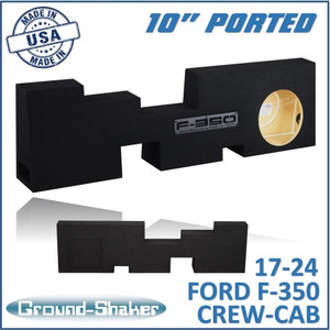 black 10" single ported sub box, fits 17-24 ford f-350 crew-cab black 10" single ported sub box, fits 17-24 ford f-350 crew-cab