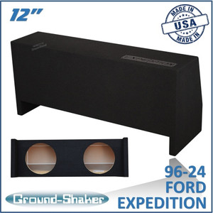 black 12" dual sealed sub box, fits 96-24 ford expedition 91-24 chevy suburban (w/3rd row seat)