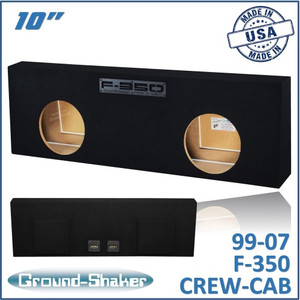 99-07 Ford F-350 Crew-Cab Black 10” Dual Sealed Subwoofer Box