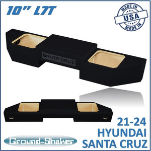 black 10" dual sealed l7t sub box, fits 21-24 hyundai santa cruz black 10" dual sealed l7t sub box, fits 21-24 hyundai santa cruz
