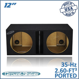 black 12" dual center-ported sub box black 12" dual center-ported sub box