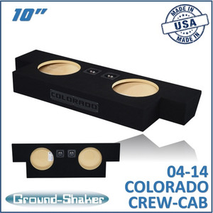 black 10" dual sealed subs box, fits 04-14 chevy colorado crew-cab black 10" dual sealed subs box, fits 04-14 chevy colorado crew-cab