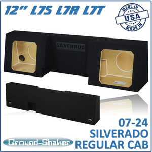 black 12" dual sealed solo-baric sub box, fits chevy silverado regular-cab 07-24 black 12" dual sealed solo-baric sub box, fits chevy silverado regular-cab 07-24