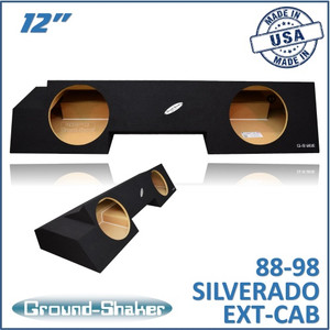 black 12" dual sealed sub box, fits 88-98 chevy silverado ext-cab black 12" dual sealed sub box, fits 88-98 chevy silverado ext-cab