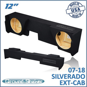 07-18 Chevy Silverado Extended Cab Black 12" Dual Sealed Subwoofer Box