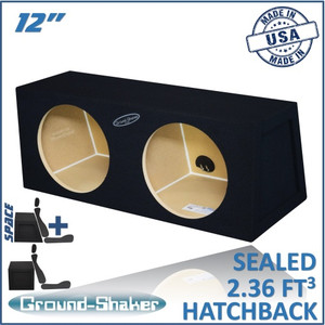 Ground Shaker GS-HB212B Black 12" Dual Sealed Hatchback Subwoofer Box
