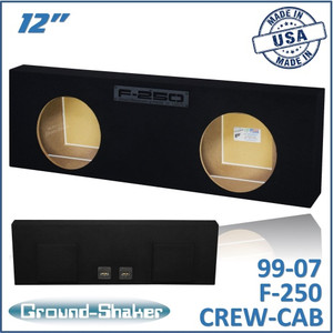 99-07 Ford F-250 Crew-Cab Black 12” Dual Sealed Subwoofer Box
